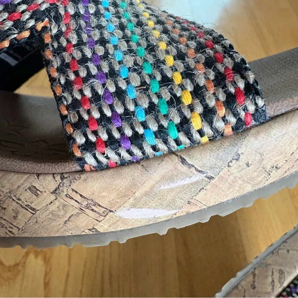Skechers Beverlee Delighted Wedge Sandals Multi Rainbow Luxe Foam Womens Size 10